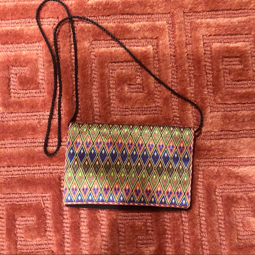 Black multi colored purse